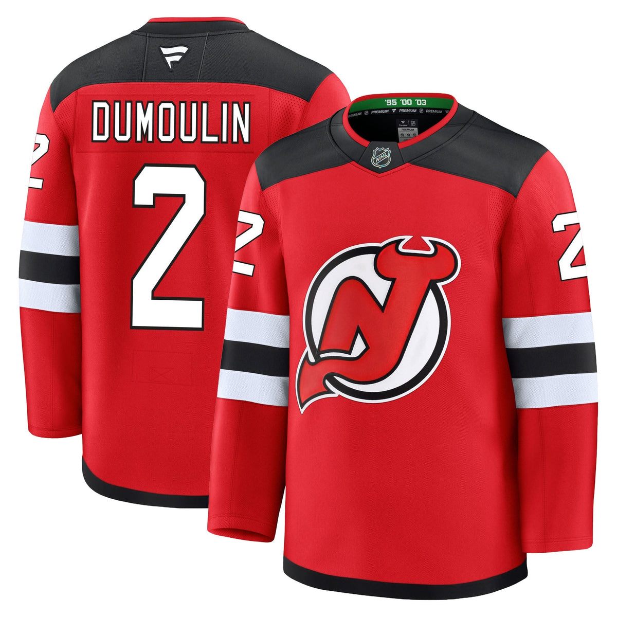 Brian Dumoulin New Jersey Devils Fanatics Premium Home Jersey product image 3, provided for visual reference and product