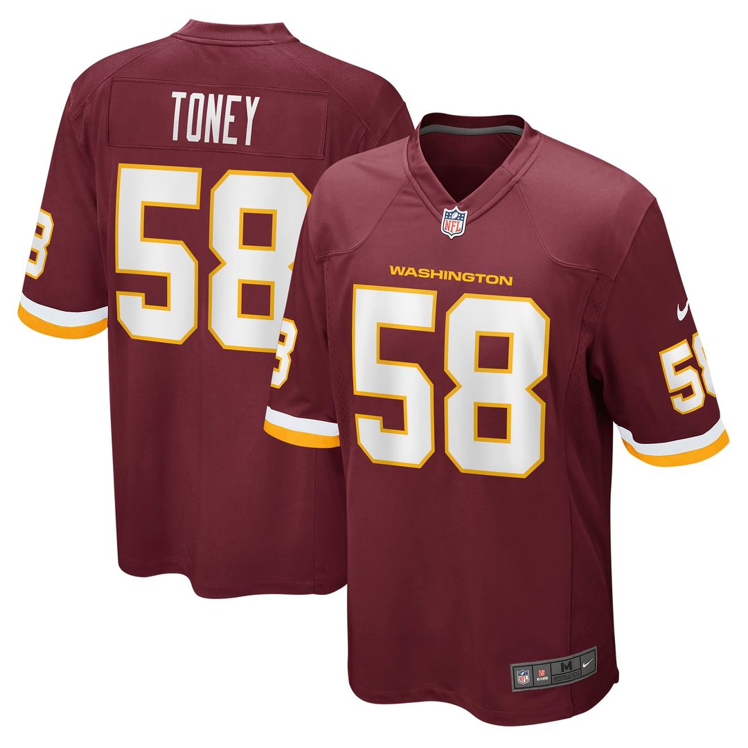 Washington Football Team Shaka Toney Nike Burgundy Game product image 1