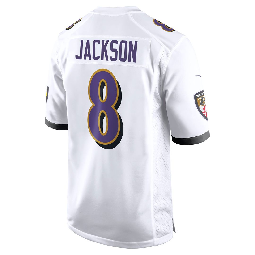 Men's Baltimore Ravens Lamar Jackson Nike White Game Jersey product image 3