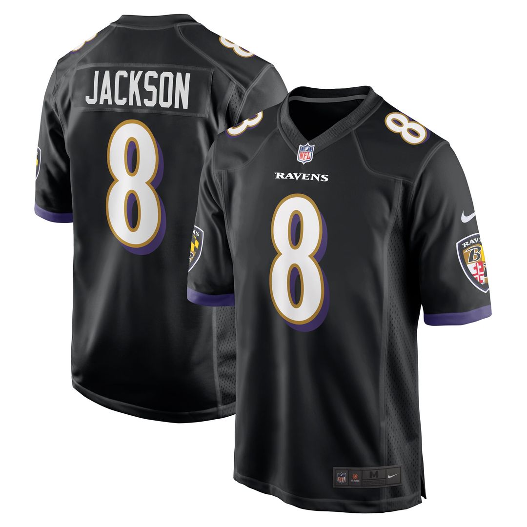 Men's Baltimore Ravens Lamar Jackson Nike White Game Jersey product image 13