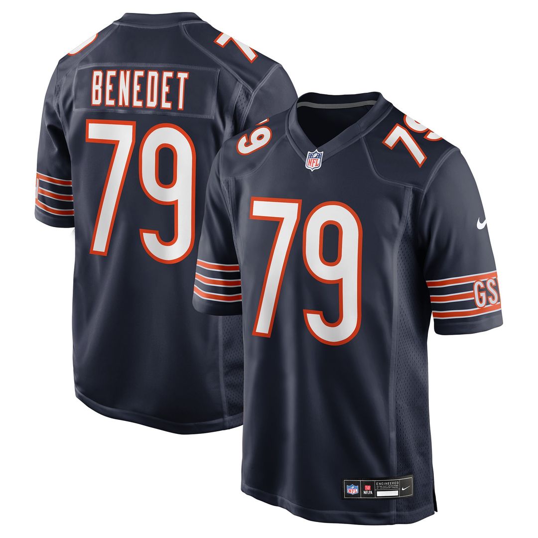 Chicago Bears Theo Benedet Nike Navy Game Jersey product image 1
