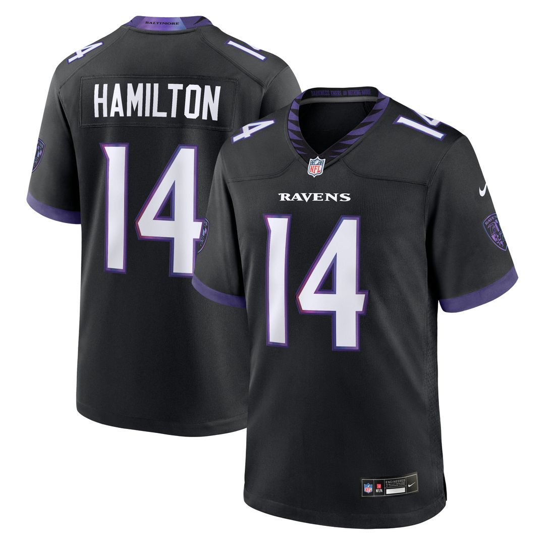 Men's Baltimore Ravens Kyle Hamilton Nike Black Alternate product image 1