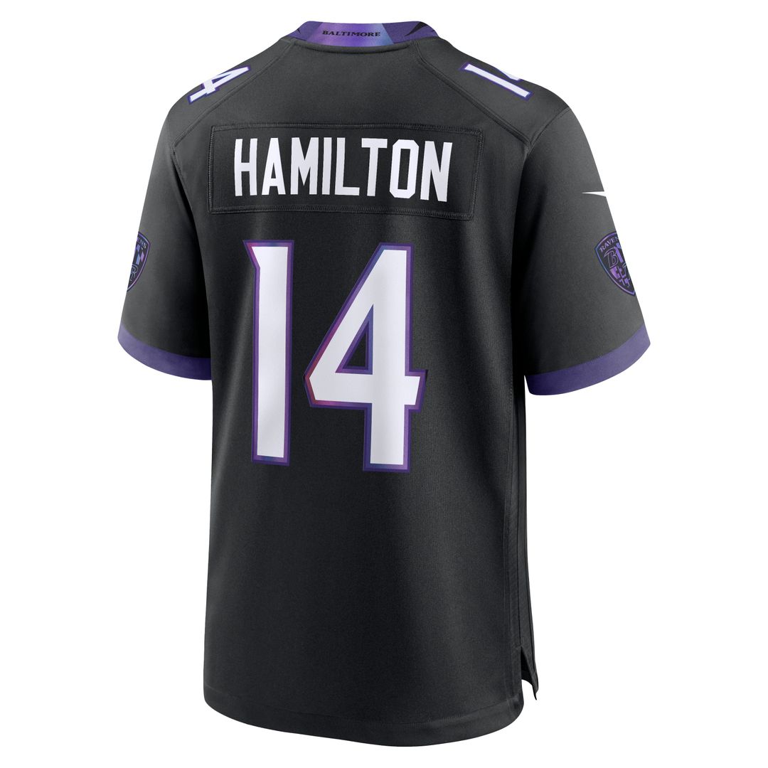 Men's Baltimore Ravens Kyle Hamilton Nike Black Alternate product image 3