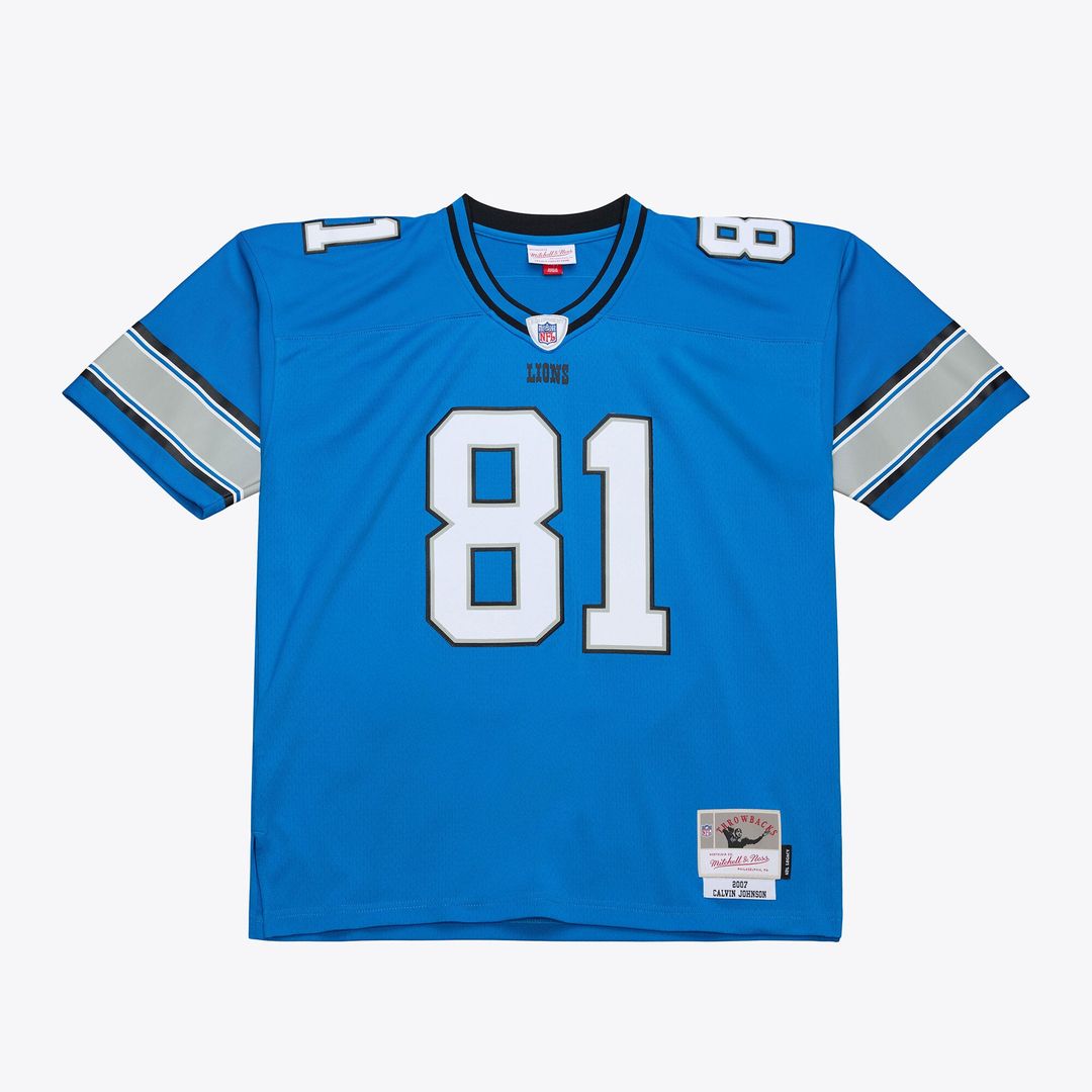 Men's Detroit Lions Calvin Johnson Mitchell & Ness Blue product image 1