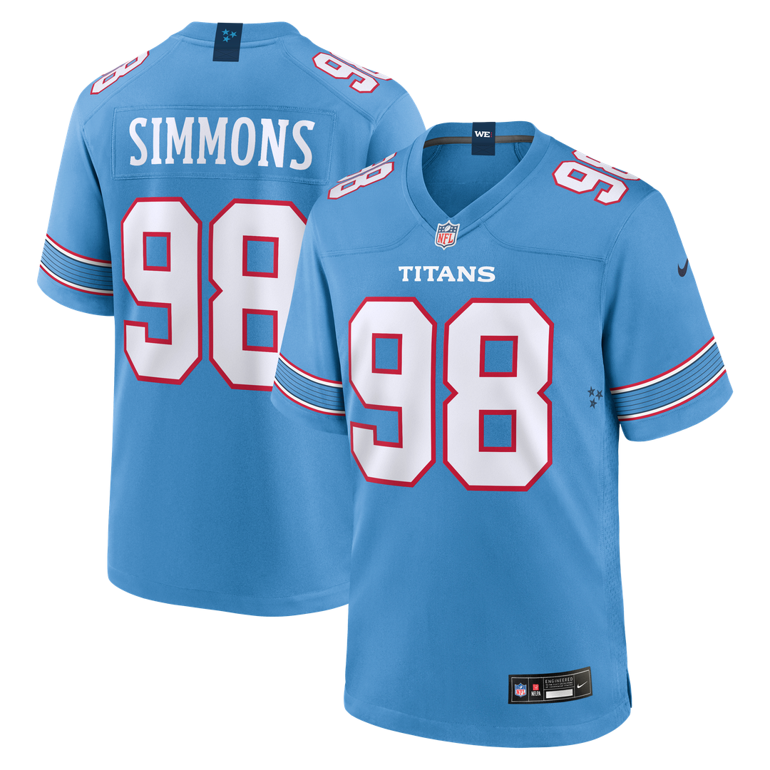 Men's Tennessee Titans Jeffery Simmons Nike Light Blue Game product image 1