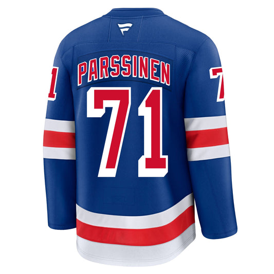 Juuso Parssinen New York Rangers Fanatics Premium Home Jersey product image 1, provided for visual reference and product