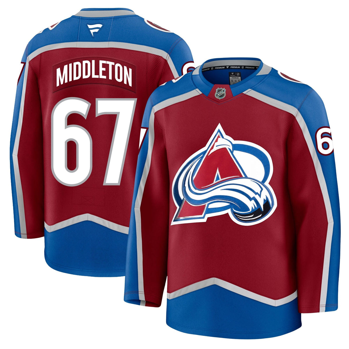 Keaton Middleton Colorado Avalanche Fanatics Premium Home Jersey product image 3, provided for visual reference and product