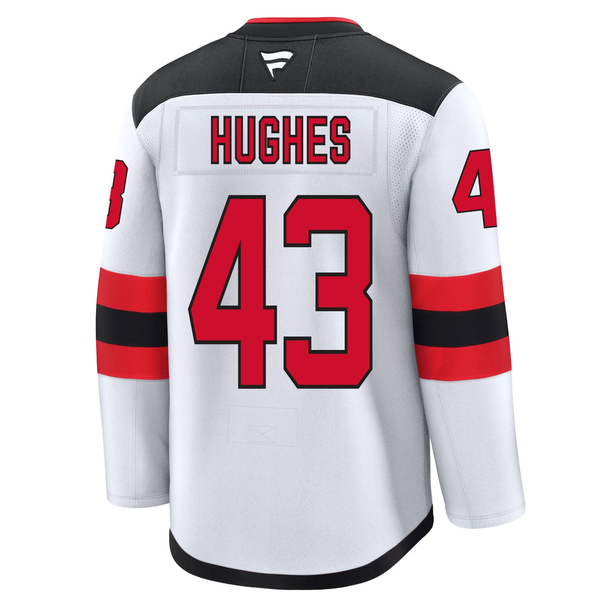 Luke Hughes New Jersey Devils Fanatics Premium Away Jersey product image 1, provided for visual reference and product detail