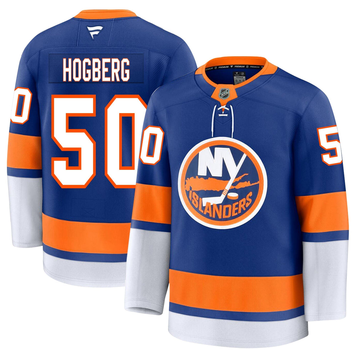 Marcus Hogberg New York Islanders Fanatics Premium Home Jersey product image 3, provided for visual reference and product