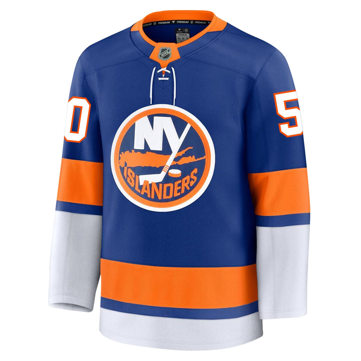 Marcus Hogberg New York Islanders Fanatics Premium Home Jersey product image 2, provided for visual reference and product