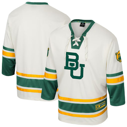 Baylor Bears Colosseum Puck Proud Fashion Hockey Jersey - Cream product image 1, provided for visual reference and product