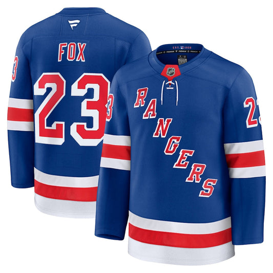 Adam Fox New York Rangers Home Premium Jersey - Royal product image 1, provided for visual reference and product detail