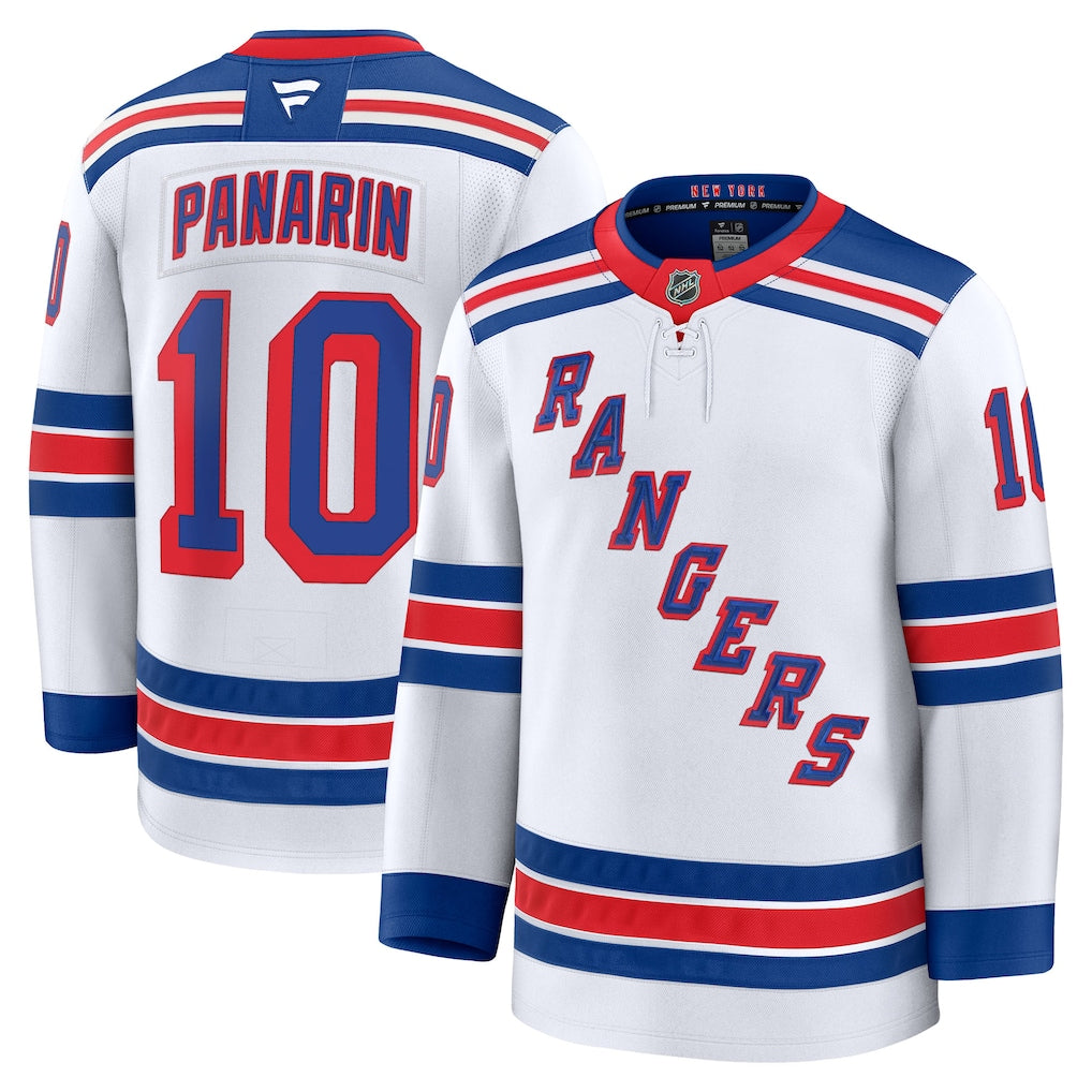 Artemi Panarin New York Rangers Away Premium Jersey - White product image 1, provided for visual reference and product