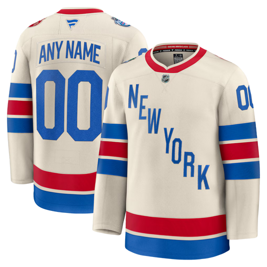 Custom New York Rangers 2026 NHL Winter Classic Premium Jersey - Beige product image 1, provided for visual reference and