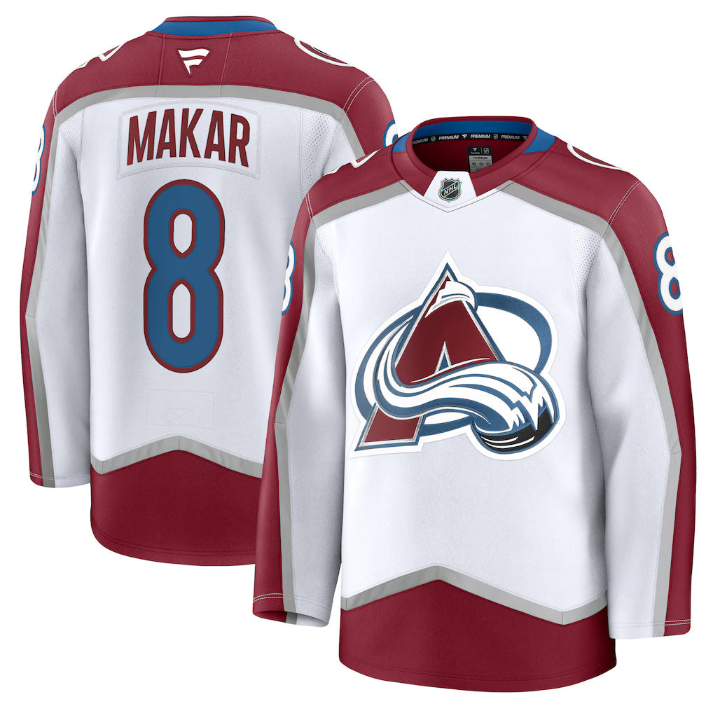 Cale Makar Colorado Avalanche Away Jersey - White product image 1, provided for visual reference and product detail review