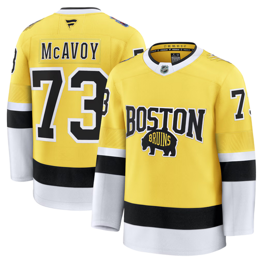 Charlie McAvoy Boston Bruins 2026 NHL Stadium Series Jersey - Gold product image 1, provided for visual reference and