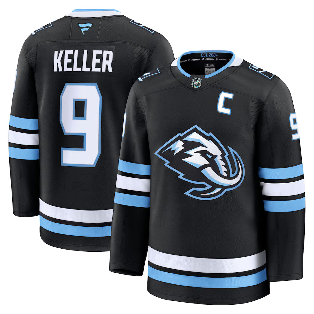 Clayton Keller Utah Mammoth Home Premium Player Jersey - Black product image 1, provided for visual reference and product