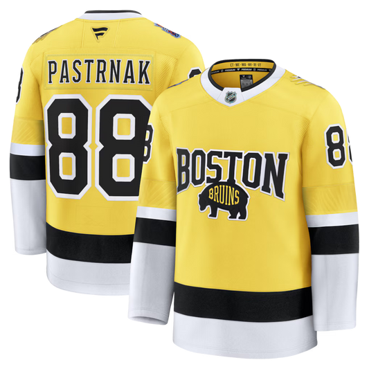 David Pastrnak Boston Bruins 2026 NHL Stadium Series Jersey - Gold product image 1, provided for visual reference and