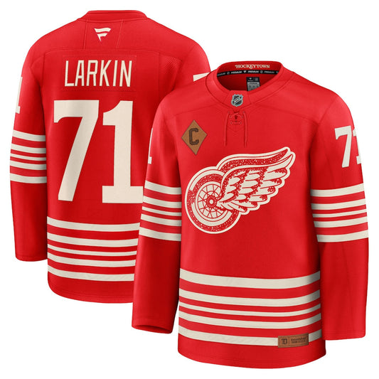 Dylan Larkin Detroit Red Wings Centennial Premium Jersey - Red product image 1, provided for visual reference and product
