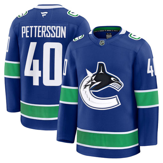Elias Pettersson Vancouver Canucks Home Premium Jersey - Blue product image 1, provided for visual reference and product
