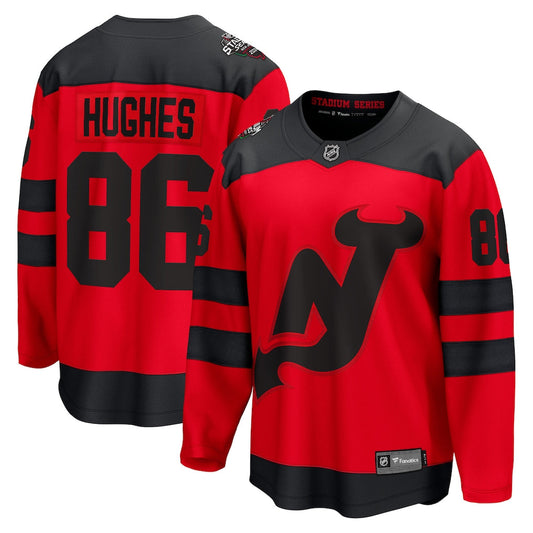 Jack Hughes New Jersey Devils 2024 NHL Stadium Series Breakaway Jersey – Red product image 1, provided for visual reference