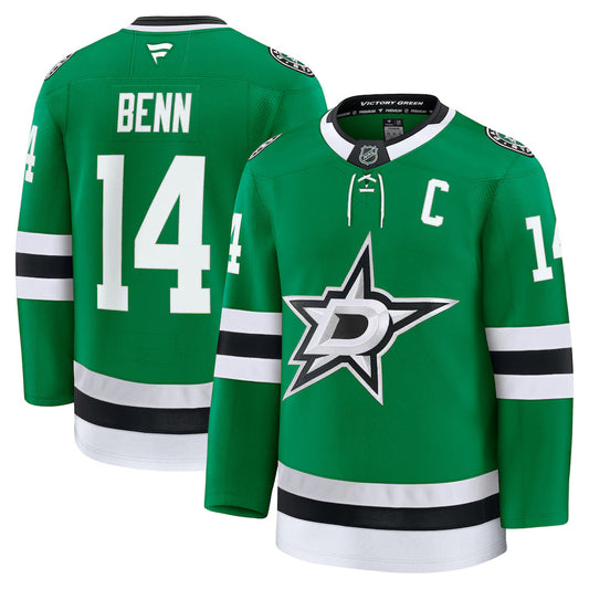 Jamie Benn Dallas Stars Home Premium Jersey - Kelly Green product image 1, provided for visual reference and product detail