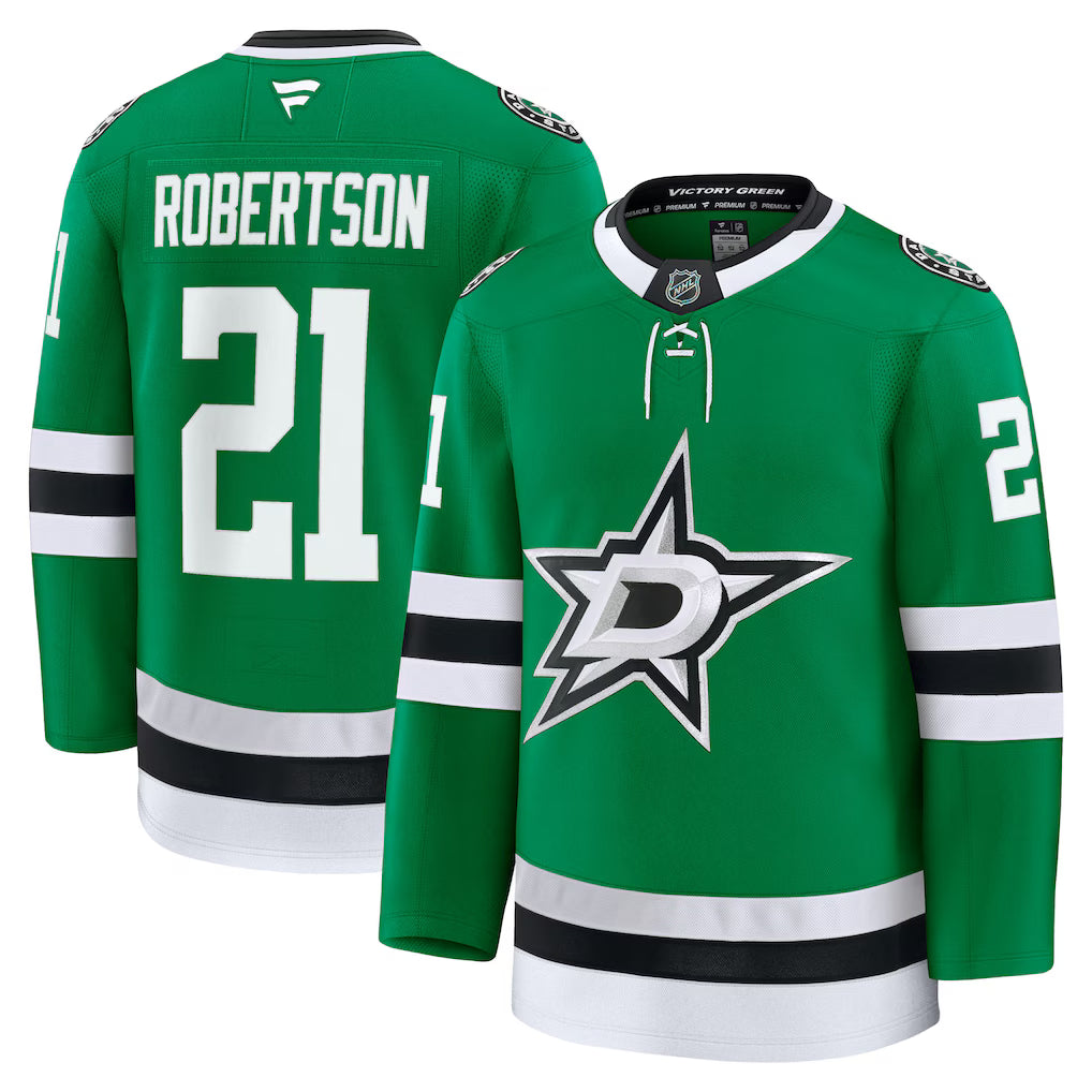 Jason Robertson Dallas Stars Home Premium Jersey - Kelly Green product image 1, provided for visual reference and product