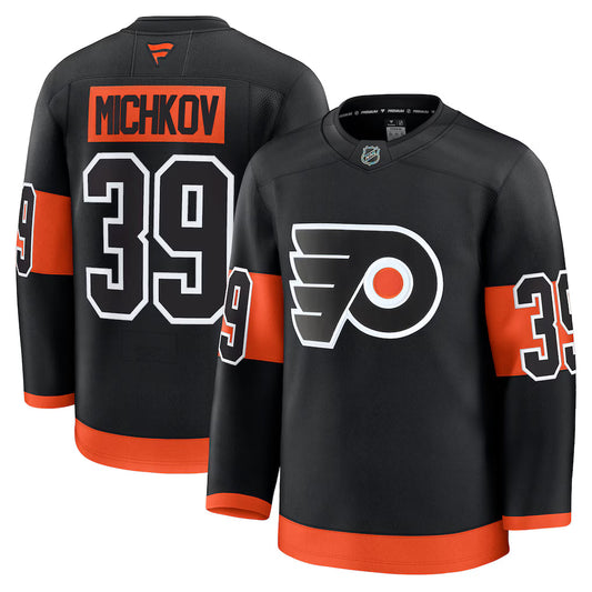 Matvei Michkov Philadelphia Flyers Home Premium Jersey - Orange product image 1, provided for visual reference and product