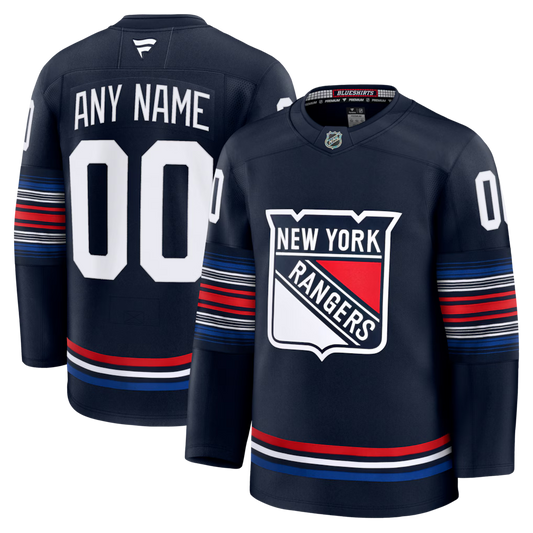 Custom New York Rangers Alternate Jersey - Navy product image 1, provided for visual reference and product detail review