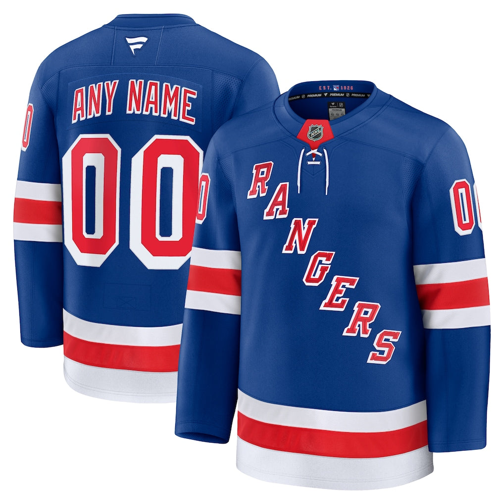 Custom New York Rangers Home Premium Jersey - Royal product image 1, provided for visual reference and product detail review
