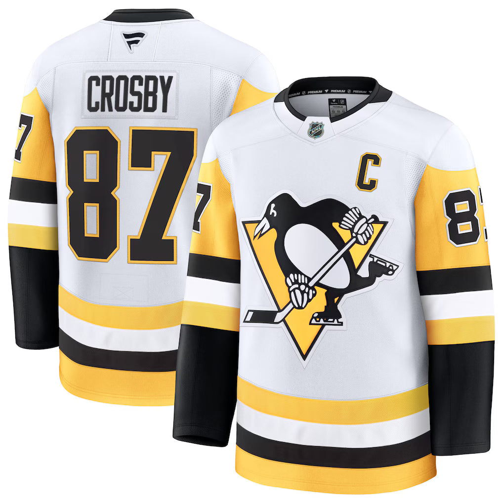 Sidney Crosby Pittsburgh Penguins Away Jersey - White product image 1, provided for visual reference and product detail