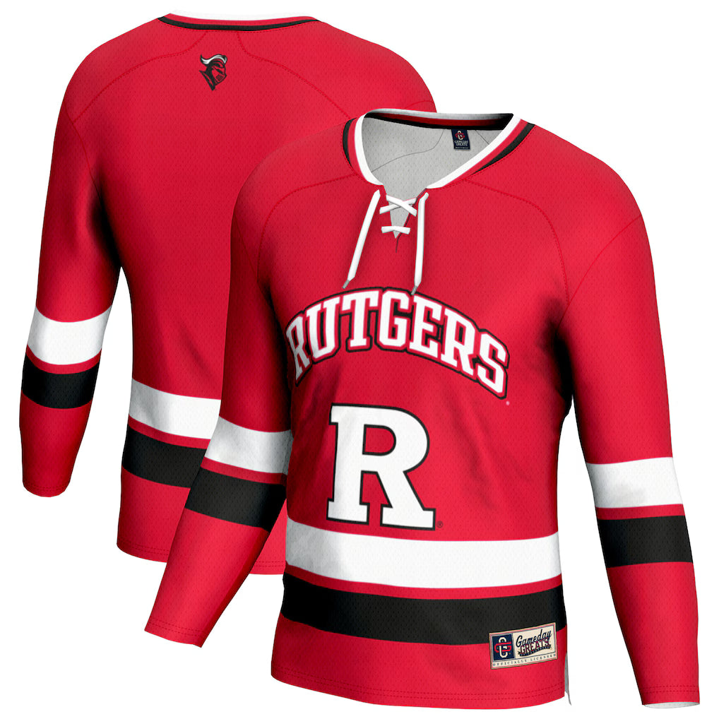 Rutgers Scarlet Knights GameDay Greats Hockey Jersey - Scarlet product image 1, provided for visual reference and product