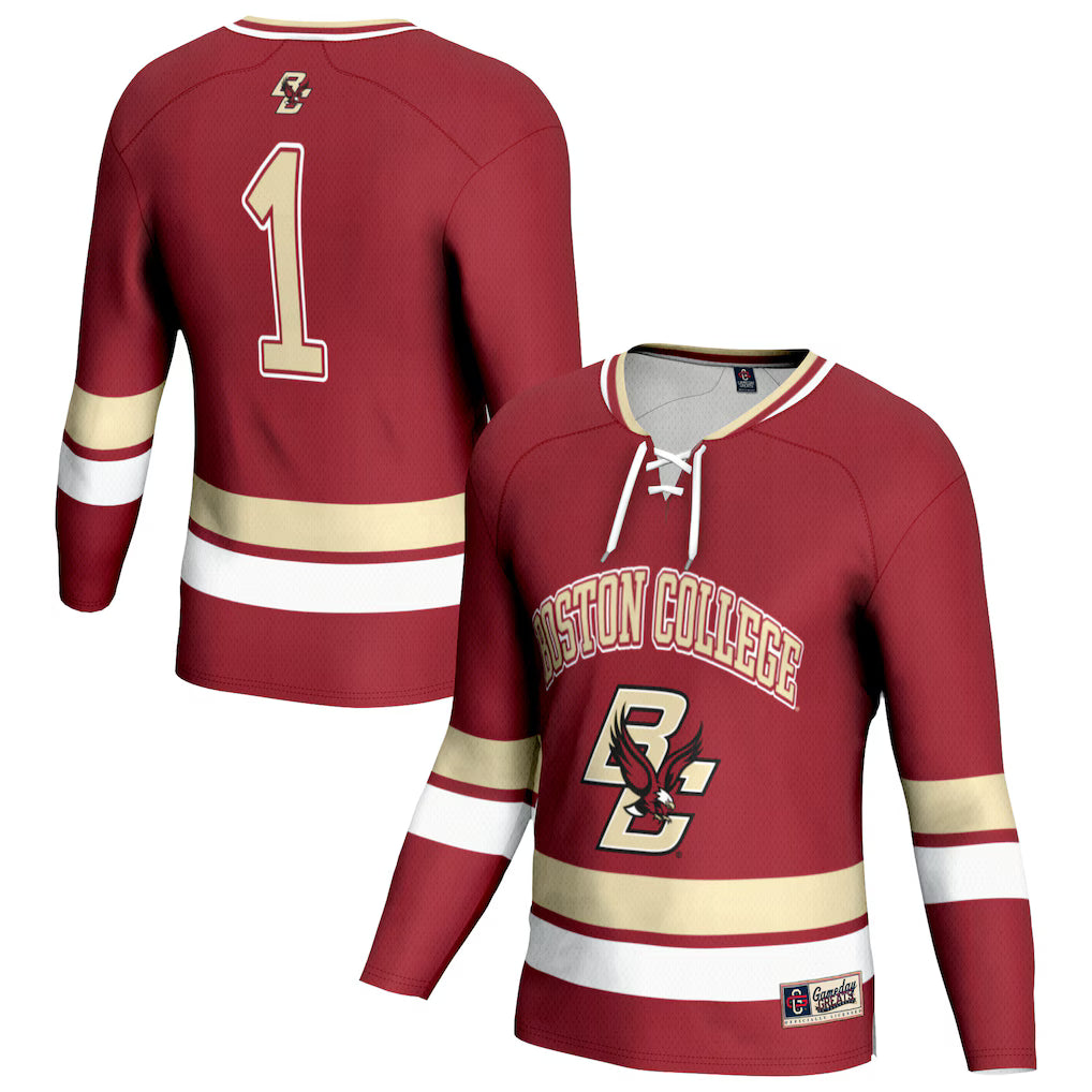 Boston College Eagles GameDay Greats Lightweight Hockey Team Fashion Jersey - Maroon product image 1, provided for visual